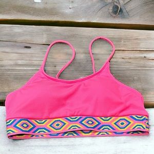 NEW Hot Pink Geo Print Swim Top